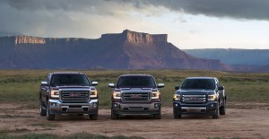 GMC Three Truck Portfolio - 2015 GMC Canyon All Terrain SLE Extended Cab, 2014 GMC Sierra 1500, 2015 GMC Sierra 2500