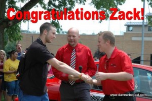 Zack Rohr Winner of the 8th Annual Perfect Attendance Drawing 