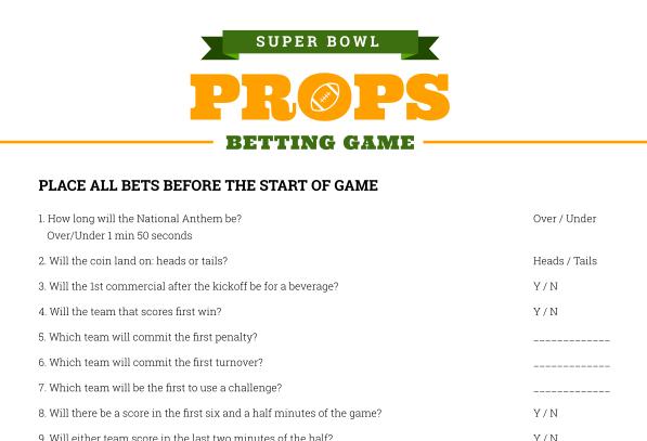 Super Bowl Prop Bets 